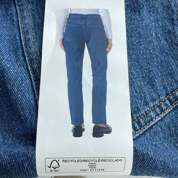 NEW Kirkland Signature Womens 2 High-Rise Straight Fit Jeans 99% Cottone Blue - Picture 8 of 9